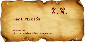 Karl Miklós névjegykártya