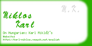 miklos karl business card